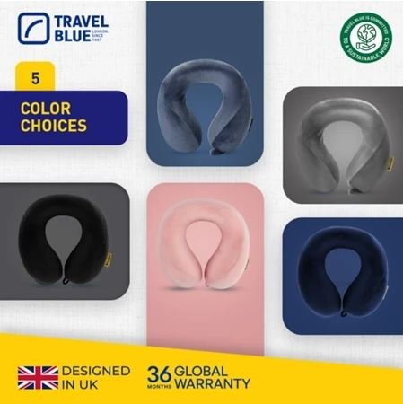 TRAVEL TRANQUILLITY MEMORY FOAM TRAVEL NECK PILLOW - TB212