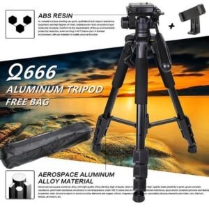 ST-666 Portable Aluminum Dslr Tripod Camera Stand Cellphone Tripod Stand Vlogging Ringlight Holder