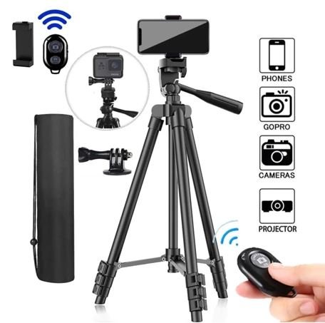 3120 Tripod Retractable Travel Lightweight with Bluetooth Remote Control Phone Stand Camera